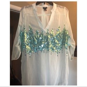 Rue 21 sheer sparkle blouse